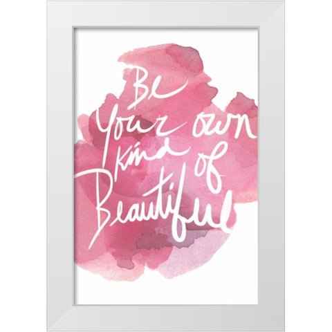 Watercolour Pink Type IV White Modern Wood Framed Art Print by PI Studio