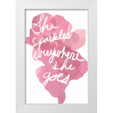 Watercolour Pink Type V White Modern Wood Framed Art Print by PI Studio