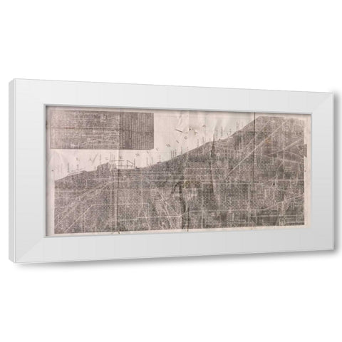 Vintage Map White Modern Wood Framed Art Print by PI Studio