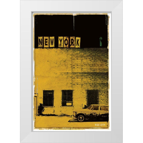 Vice City New York White Modern Wood Framed Art Print by Normand, Pascal
