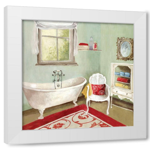 Tranquil Bath I - Mini White Modern Wood Framed Art Print by Pearce, Allison