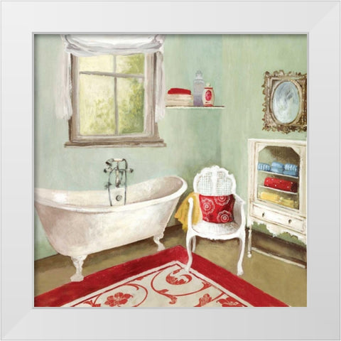 Tranquil Bath I - Mini White Modern Wood Framed Art Print by Pearce, Allison