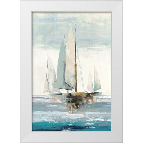 Quiet Boats White Modern Wood Framed Art Print by Pearce, Allison
