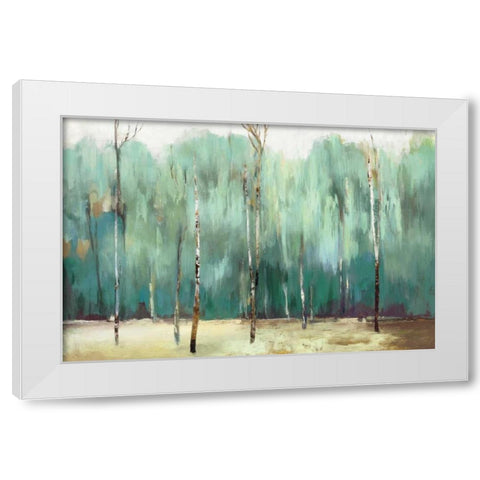 Teal Forest White Modern Wood Framed Art Print by Pearce, Allison