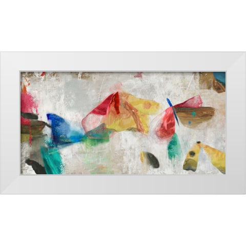 Kisses Entwined White Modern Wood Framed Art Print by PI Galerie