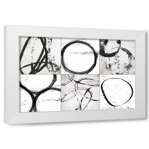 Basic Grey White Modern Wood Framed Art Print by PI Galerie