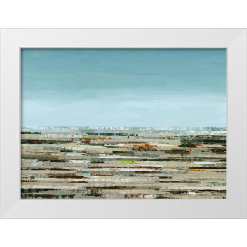 Gradiation White Modern Wood Framed Art Print by PI Galerie