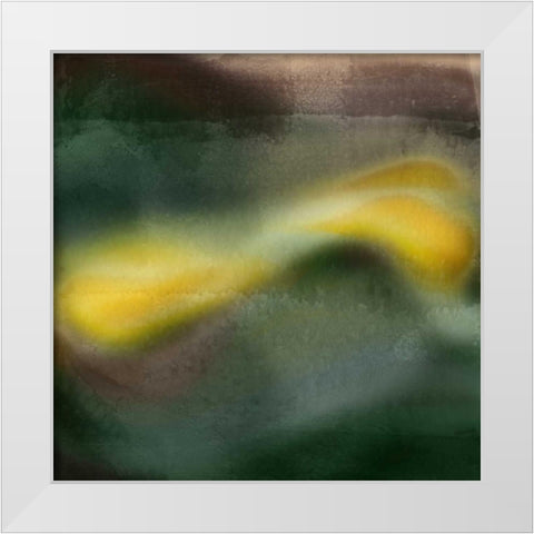 Woosh II White Modern Wood Framed Art Print by PI Galerie