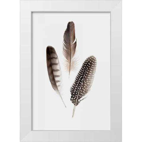 Feathers I White Modern Wood Framed Art Print by PI Studio