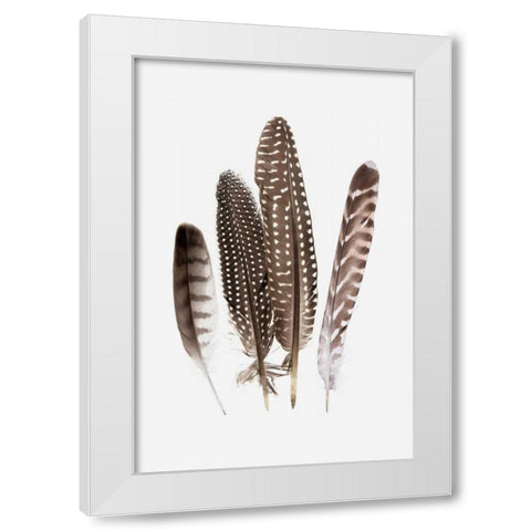 Feathers II White Modern Wood Framed Art Print by PI Studio