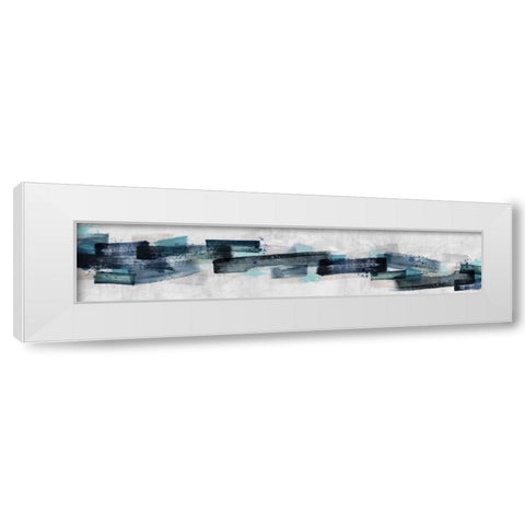 Paint Strokes White Modern Wood Framed Art Print by PI Galerie