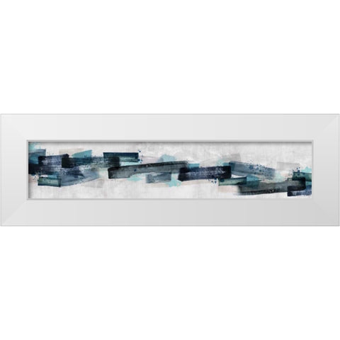 Paint Strokes White Modern Wood Framed Art Print by PI Galerie