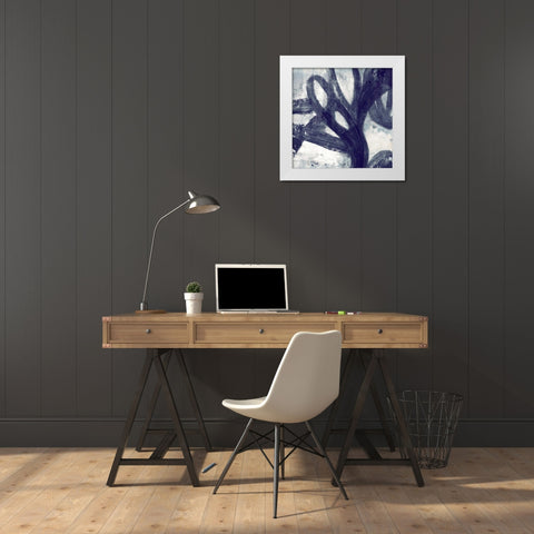 Two Rings White Modern Wood Framed Art Print by PI Galerie