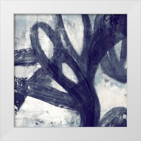 Two Rings White Modern Wood Framed Art Print by PI Galerie