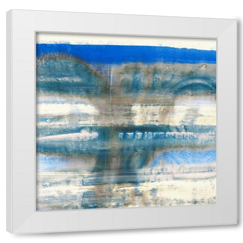 Blue Swim I White Modern Wood Framed Art Print by PI Galerie