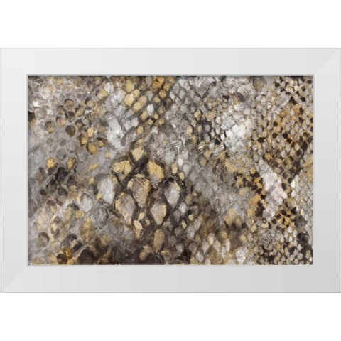 Snake Skin White Modern Wood Framed Art Print by PI Galerie