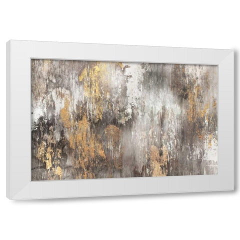 Gold Ikat White Modern Wood Framed Art Print by PI Galerie