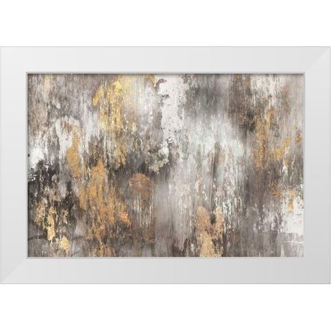 Gold Ikat White Modern Wood Framed Art Print by PI Galerie