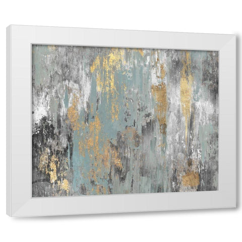 Gold Ikat White Modern Wood Framed Art Print by PI Studio