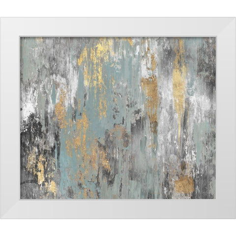 Gold Ikat White Modern Wood Framed Art Print by PI Studio