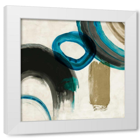 Blue Ring II White Modern Wood Framed Art Print by PI Galerie