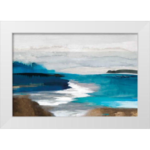 Misty River White Modern Wood Framed Art Print by PI Galerie