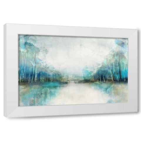 Subtle Horizon White Modern Wood Framed Art Print by PI Galerie