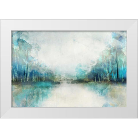 Subtle Horizon White Modern Wood Framed Art Print by PI Galerie