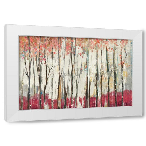 Pink Forest White Modern Wood Framed Art Print by PI Galerie