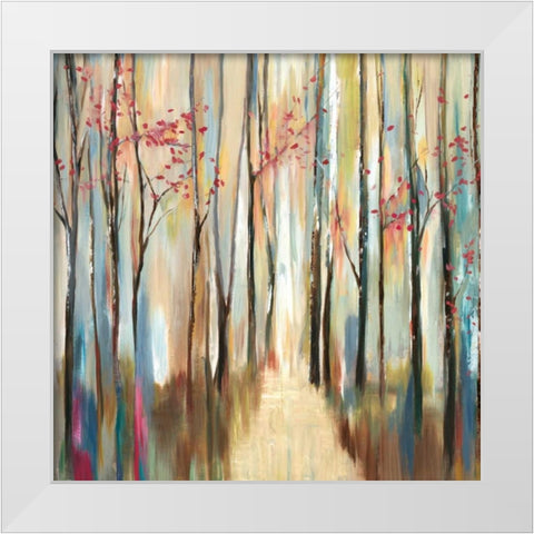 Sophies Forest White Modern Wood Framed Art Print by PI Galerie