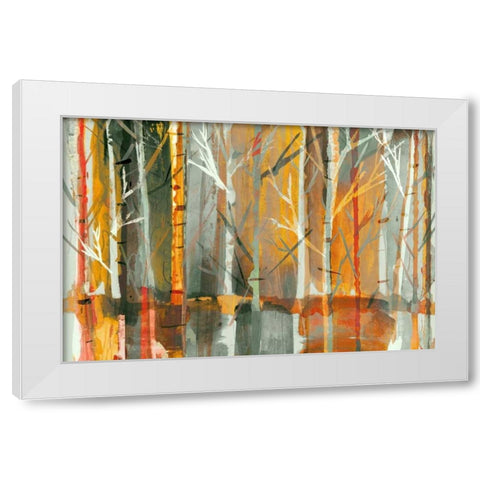 Sunset  White Modern Wood Framed Art Print by PI Galerie