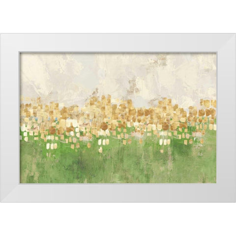 Dancing Stars Green Version White Modern Wood Framed Art Print by PI Studio