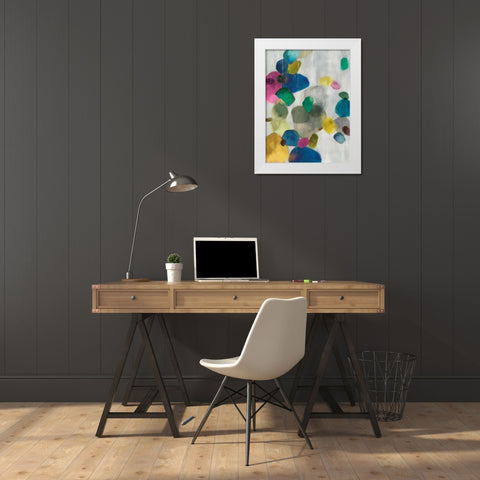 Shadow Pebbles I White Modern Wood Framed Art Print by PI Galerie