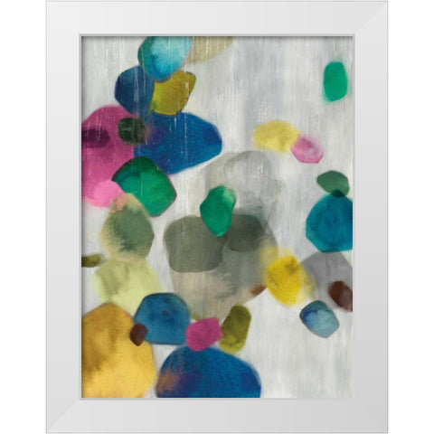 Shadow Pebbles I White Modern Wood Framed Art Print by PI Galerie