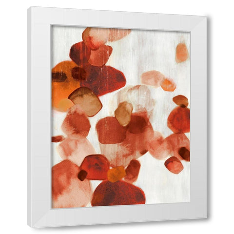 Shadow Pebbles I Cinnamon Version White Modern Wood Framed Art Print by PI Studio