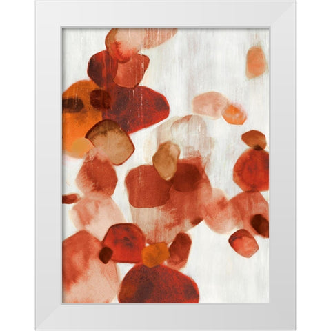 Shadow Pebbles I Cinnamon Version White Modern Wood Framed Art Print by PI Studio