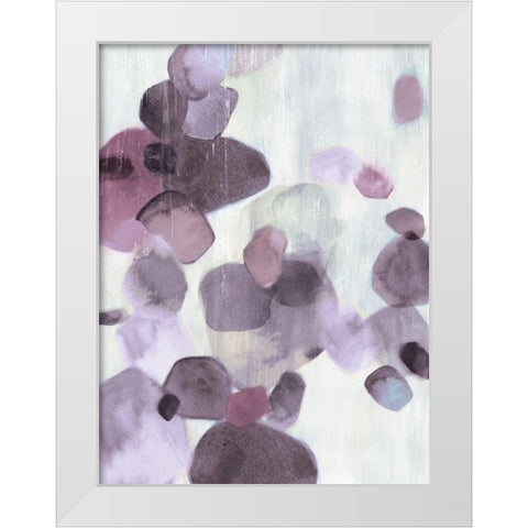 Shadow Pebbles I Lavender Version White Modern Wood Framed Art Print by PI Studio