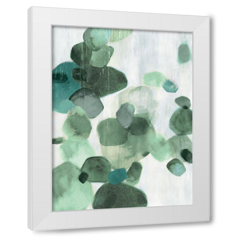 Shadow Pebbles I Mint Version White Modern Wood Framed Art Print by PI Studio
