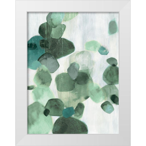 Shadow Pebbles I Mint Version White Modern Wood Framed Art Print by PI Studio