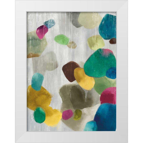 Shadow Pebbles II White Modern Wood Framed Art Print by PI Galerie