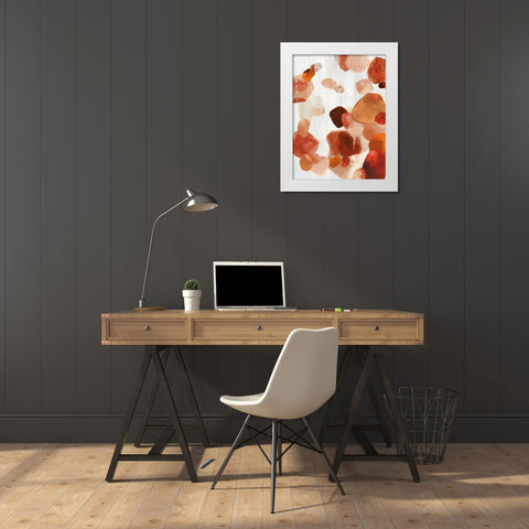 Shadow Pebbles II Cinnamon Version White Modern Wood Framed Art Print by PI Studio