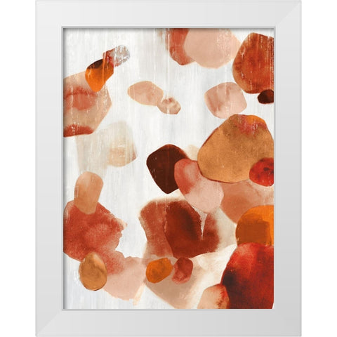 Shadow Pebbles II Cinnamon Version White Modern Wood Framed Art Print by PI Studio