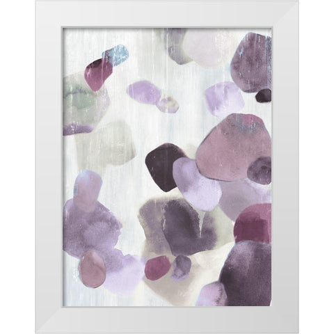 Shadow Pebbles II Lavender Version White Modern Wood Framed Art Print by PI Studio