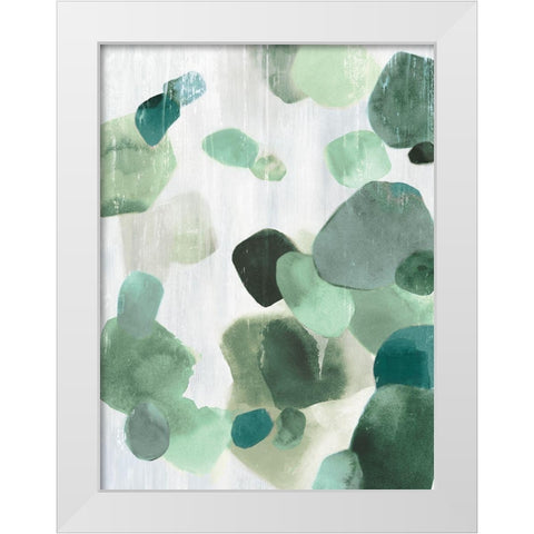 Shadow Pebbles II Mint Version White Modern Wood Framed Art Print by PI Studio