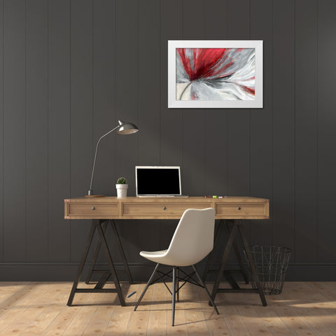 Traced Red Version White Modern Wood Framed Art Print by PI Studio