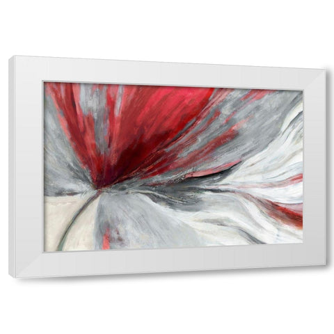 Traced Red Version White Modern Wood Framed Art Print by PI Studio