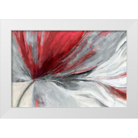 Traced Red Version White Modern Wood Framed Art Print by PI Studio