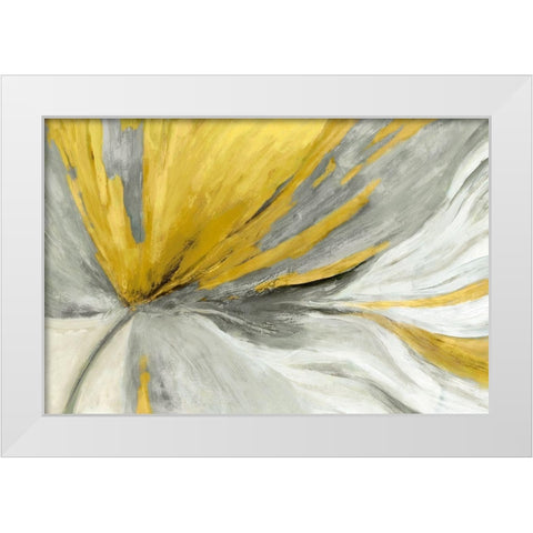 Traced Yellow Version White Modern Wood Framed Art Print by PI Studio