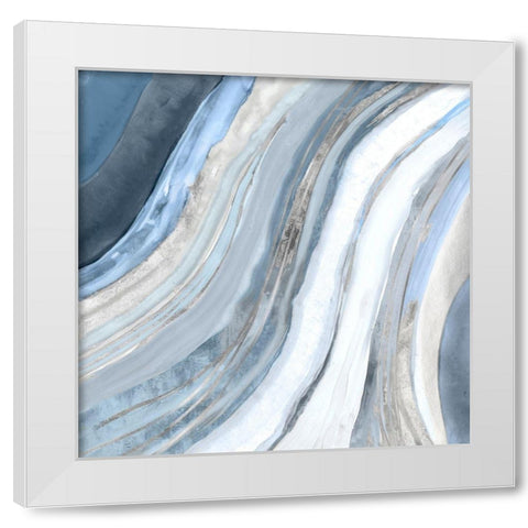 Agate I Silver Version White Modern Wood Framed Art Print by PI Studio
