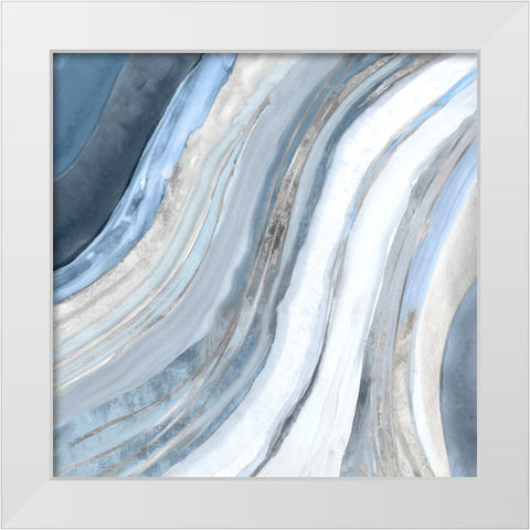 Agate I Silver Version White Modern Wood Framed Art Print by PI Studio